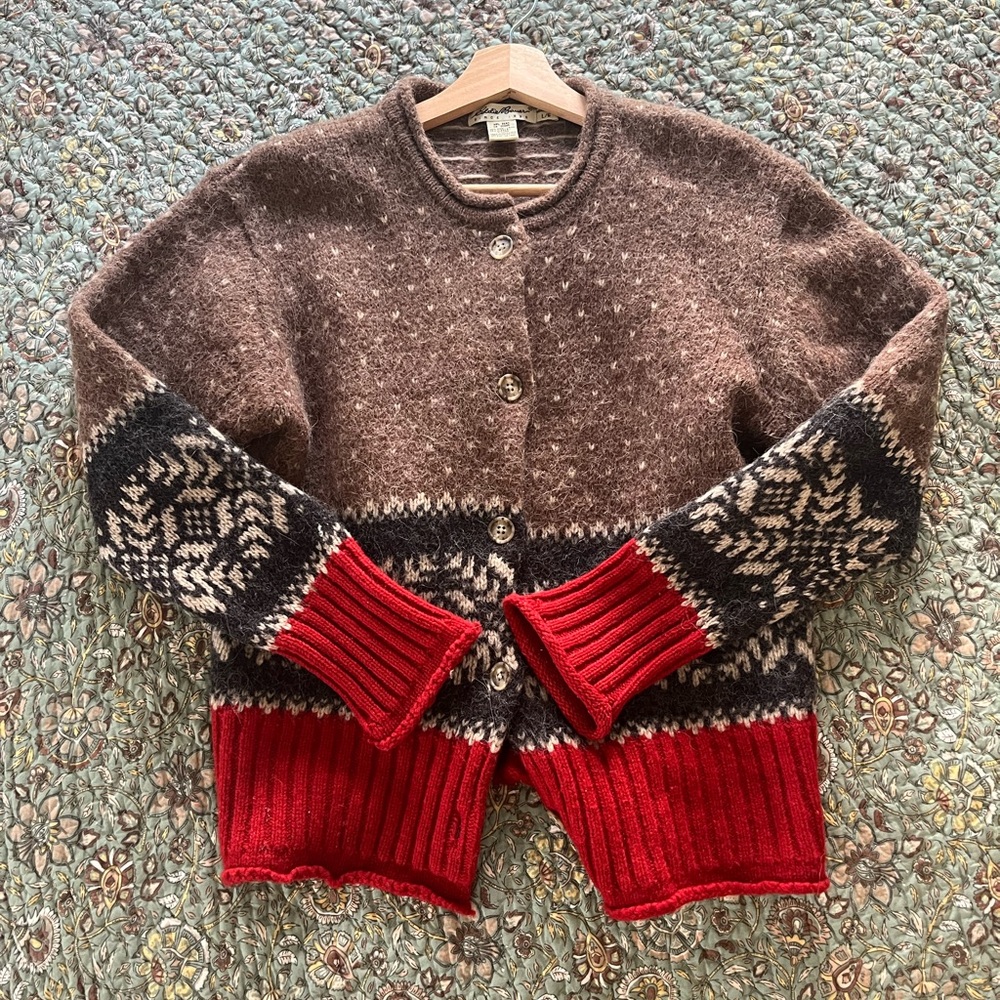 Vintage Eddie Bauer Wool Sweater Cardigan
